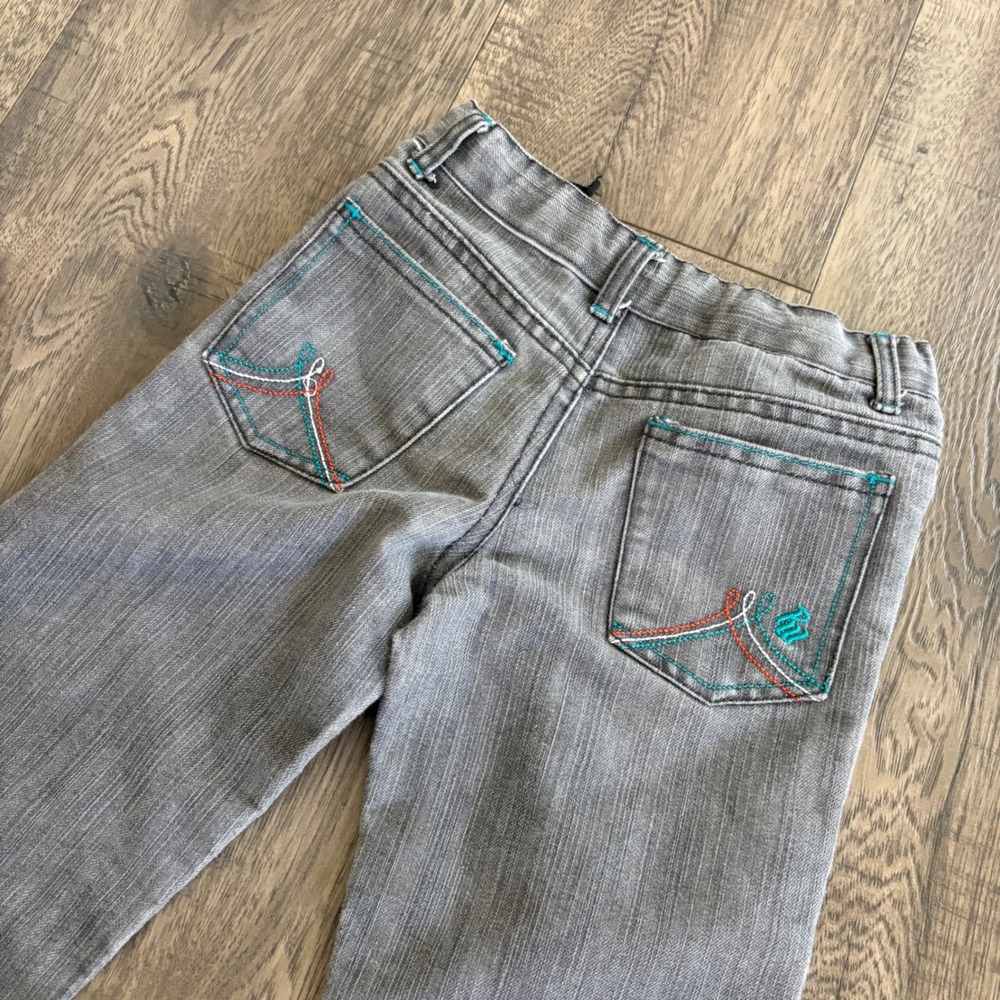 Rocawear Straight Leg‎ Jeans Kids 3T Gray Embroidered Pockets Adjustable Waist